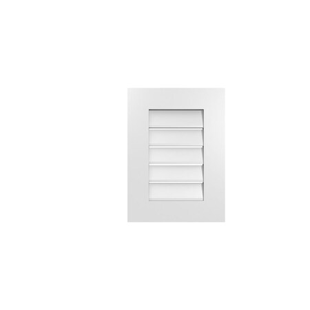 Ekena Millwork Vertical Surface Mount PVC Gable Vent: Functional, w/ 3-1/2"W x 1"P Standard Frame, 16"W x 22"H GVPVE16X2201SF